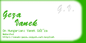 geza vanek business card